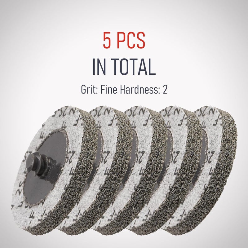 RENOTEC 2" Unitized Disc 5 Pcs, 2SF, Silicon Carbide, Quick-Change TR, Deburring, Blending and Finishing on Metals, Plastic and Composite Materials - Image 2